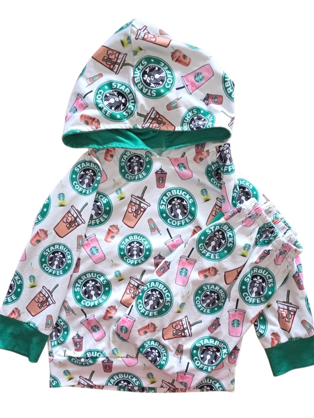 Simply Savannah Boutique Starbucks Hoodie & Joggers Set Girls Size 3T NWOT